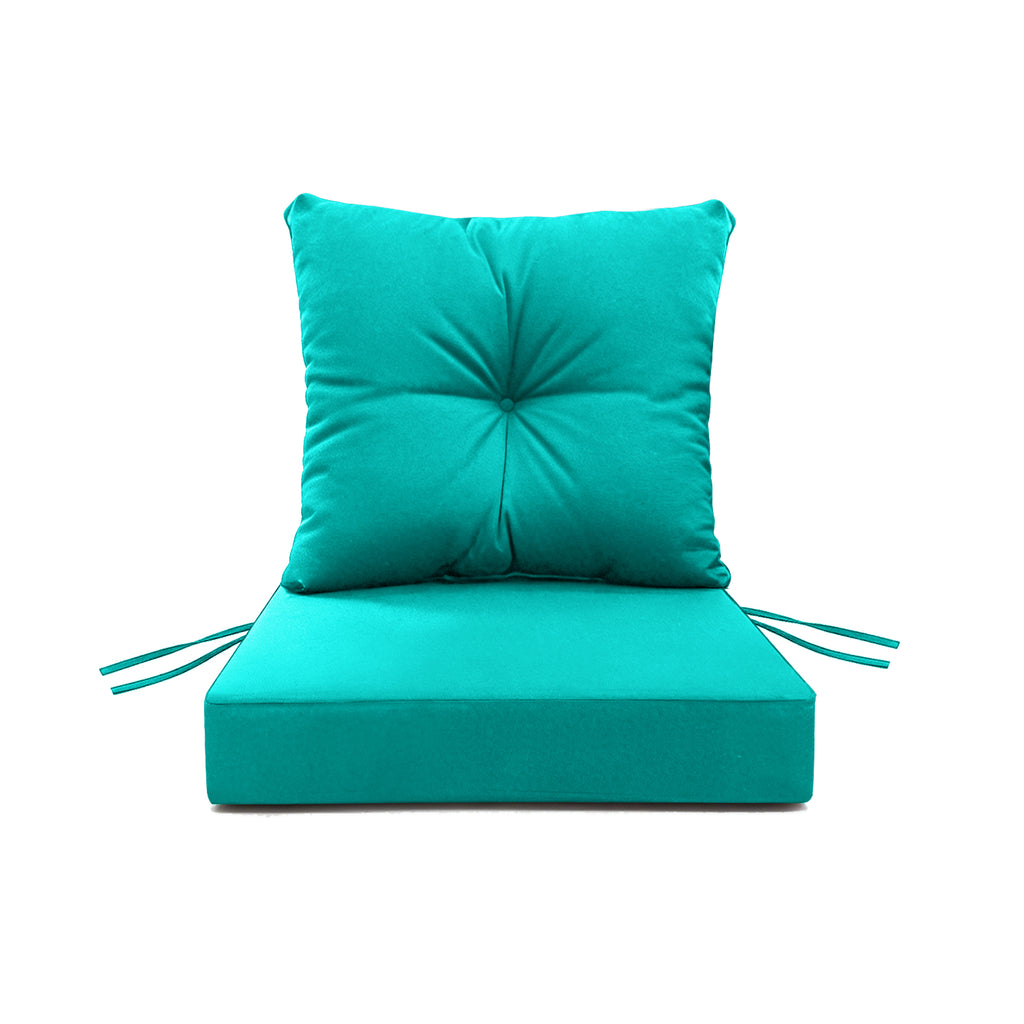 Outdoor Seat Cushion Set  24"W x 24"D x 4"T Waterproof & Fade Resistant Patio Furniture Cushions with Removable Zipper Cover, High-Resilience Foam for Chair Sofa Couch