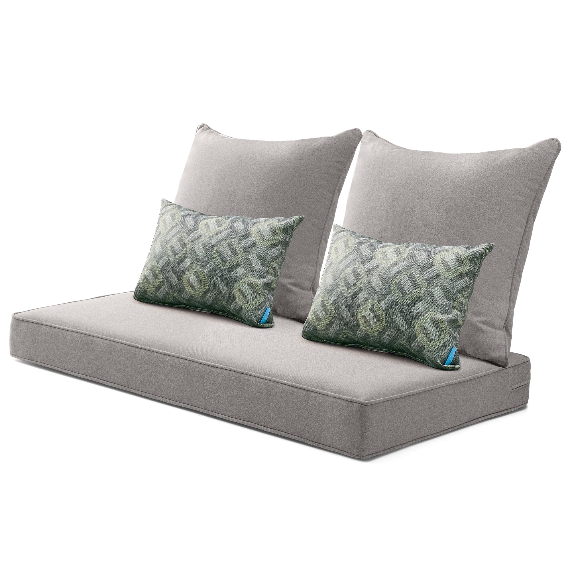 ARTPLAN Patio Bench Cushions Set of 5, Outdoor Sofa Cushions | All-Weather Fabric | Lumbar Support Pillows | Waterproof & Fade-Resistant for Sectionals