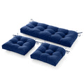 3 Pieces Outdoor Chair Cushions Clearance with Ties,44x19x5 Inches,1 Love seat &2 U-Shape Tufted Patio Bench Cushions for Wicker Outdoor Furniture,All Weather,