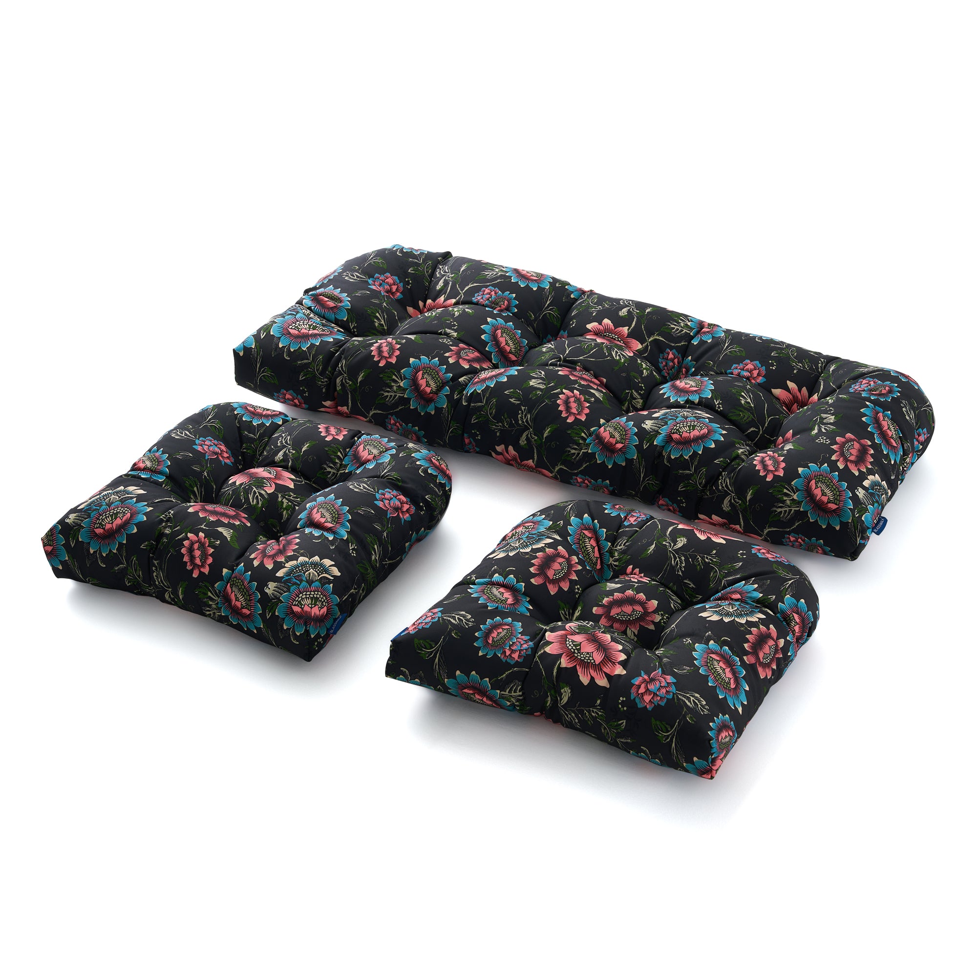 ARTPLAN Outdoor Chair Cushions,3 Piece Loveseat Outdoor Cushions Set,Tufted/Wicker Patio Cushion for Patio Furniture All Weather,44"x19"x5"