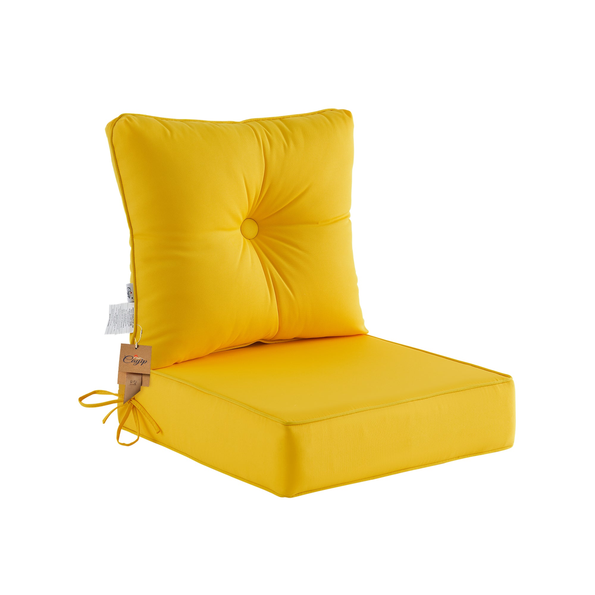 Deep Seat Pillow and High Back Chair Cushions Outdoor Water Repellent Replacement Patio Seating Cushions,Seat 24"x24"x6",Back 22"x24"x6"