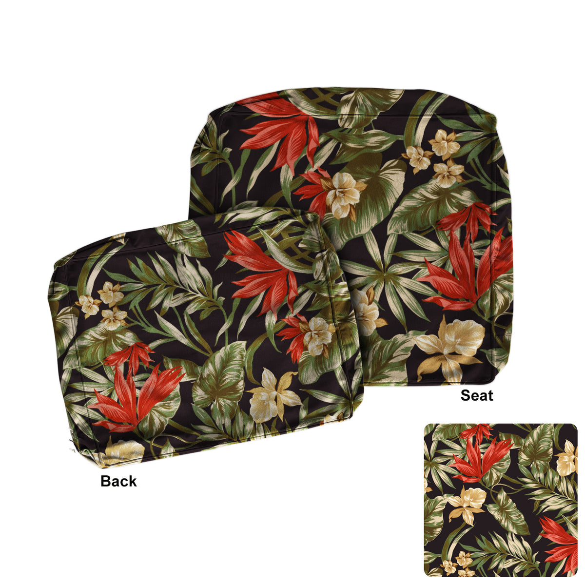 ARTPLAN Outdoor Deep Seat Slipcovers，Set of 2 24x24x6" 18x24 Olefin,Square Outdoor Cushion Cover, for Patio Funiture