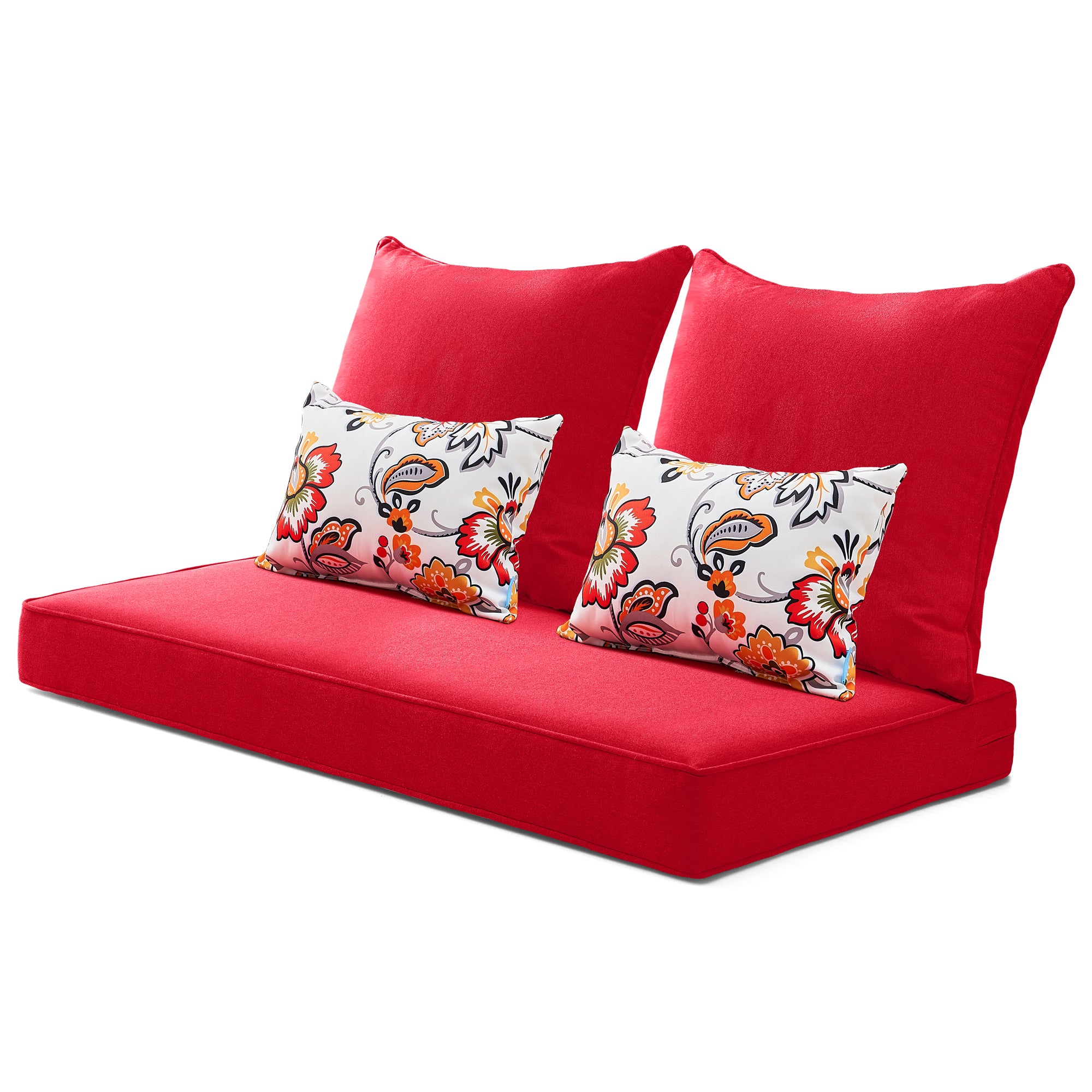ARTPLAN Patio Bench Cushions Set of 5, Outdoor Sofa Cushions | All-Weather Fabric | Lumbar Support Pillows | Waterproof & Fade-Resistant for Sectionals