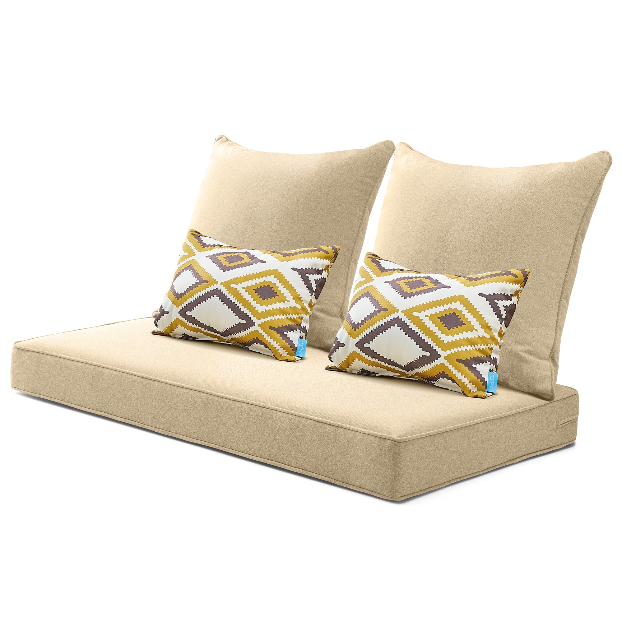 ARTPLAN Patio Bench Cushions Set of 5, Outdoor Sofa Cushions | All-Weather Fabric | Lumbar Support Pillows | Waterproof & Fade-Resistant for Sectionals