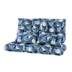 ARTPLAN Outdoor Cushions for Settee,Wicker Loveseat Cushions with Tie,Tufted Patio Cushions 2 U-Shaped Set of 5 Piece,L44xW19,Floral,