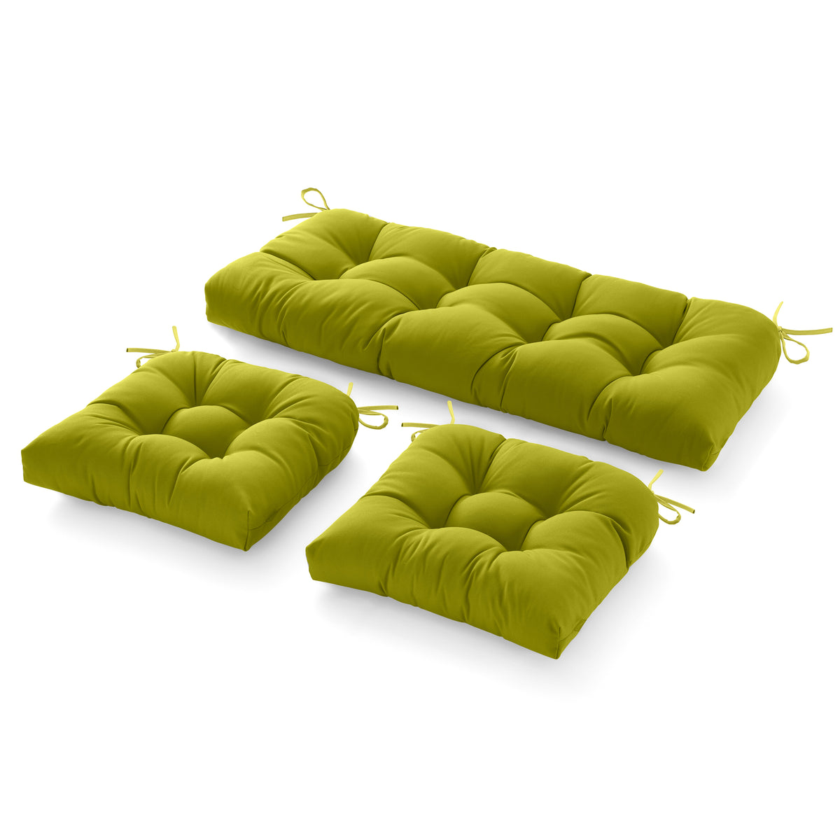 3 Pieces Outdoor Chair Cushions Clearance with Ties,44x19x5 Inches,1 Love seat &2 U-Shape Tufted Patio Bench Cushions for Wicker Outdoor Furniture,All Weather