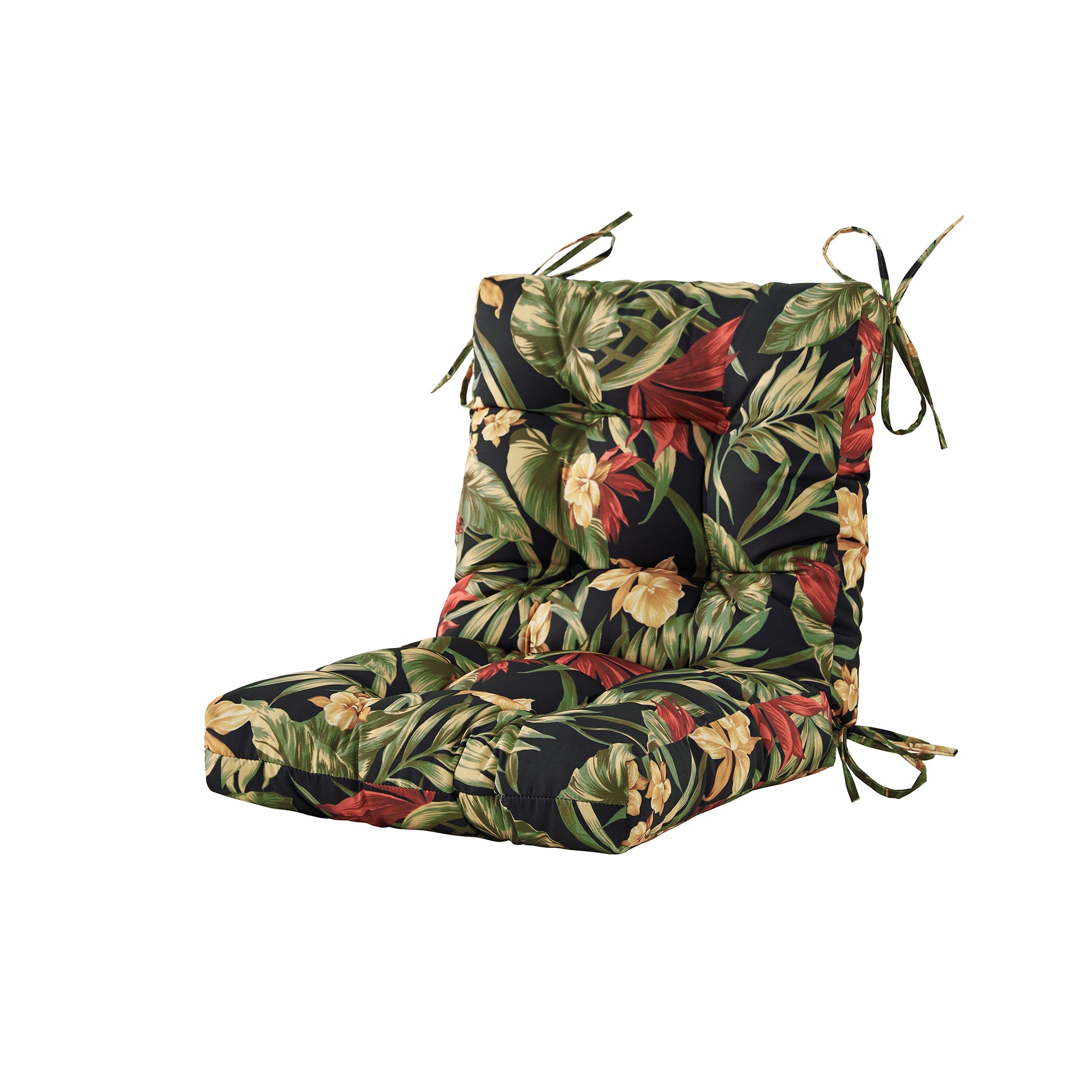 ARTPLAN Patio Chair Cushions Combined Seat and Back,Tufted Outdoor Swivel Chair Cushion with Tie,40"x20"x4",Floral