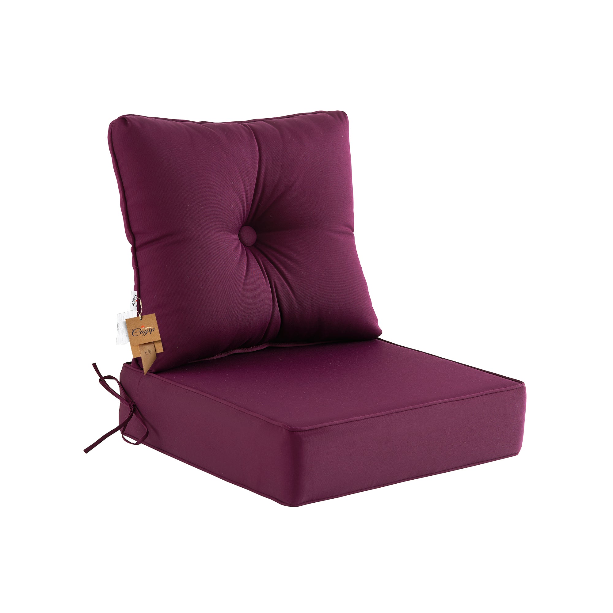 Deep Seat Pillow and High Back Chair Cushions Outdoor Water Repellent Replacement Patio Seating Cushions,Seat 24"x24"x6",Back 22"x24"x6"