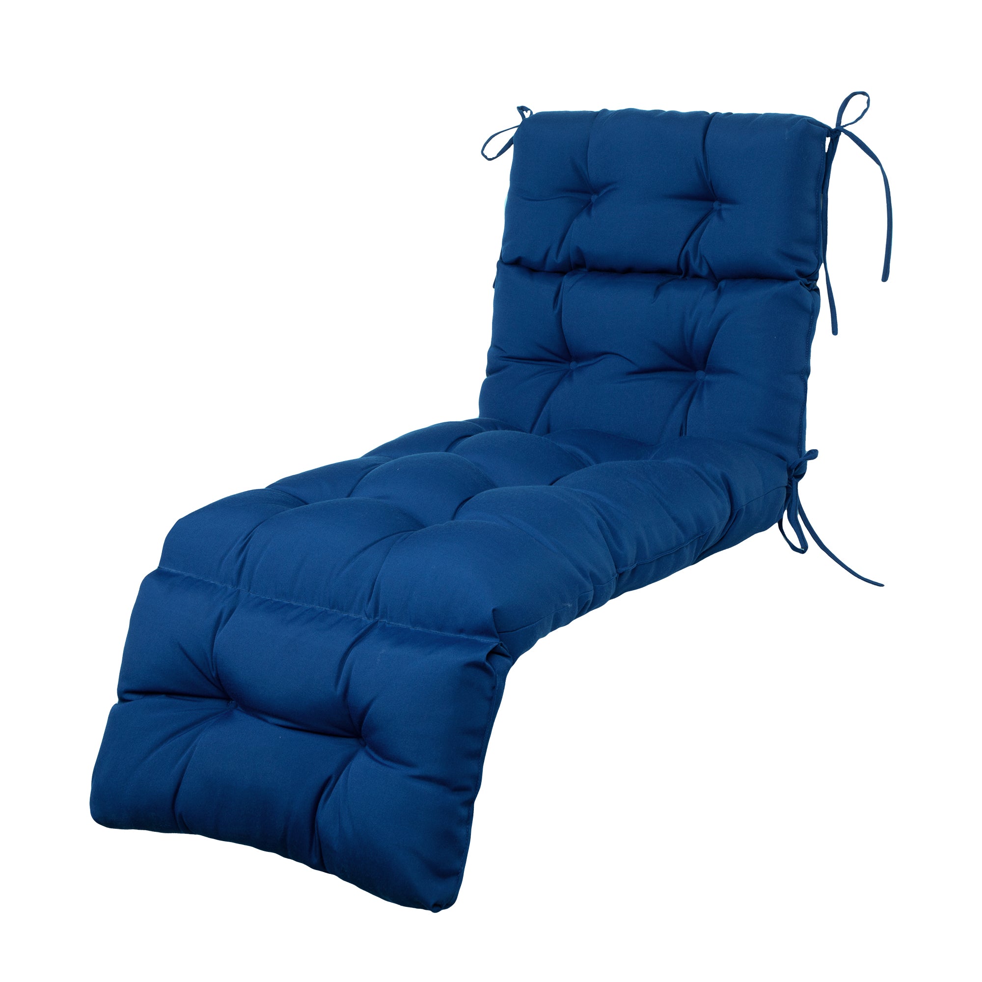ARTPLAN Outdoor Chaise Lounge Cushion 72x22x4 inches, Floral Tufted Thick Replacement Cushion with Ties, All Weather Wicker Patio Furniture Cushion