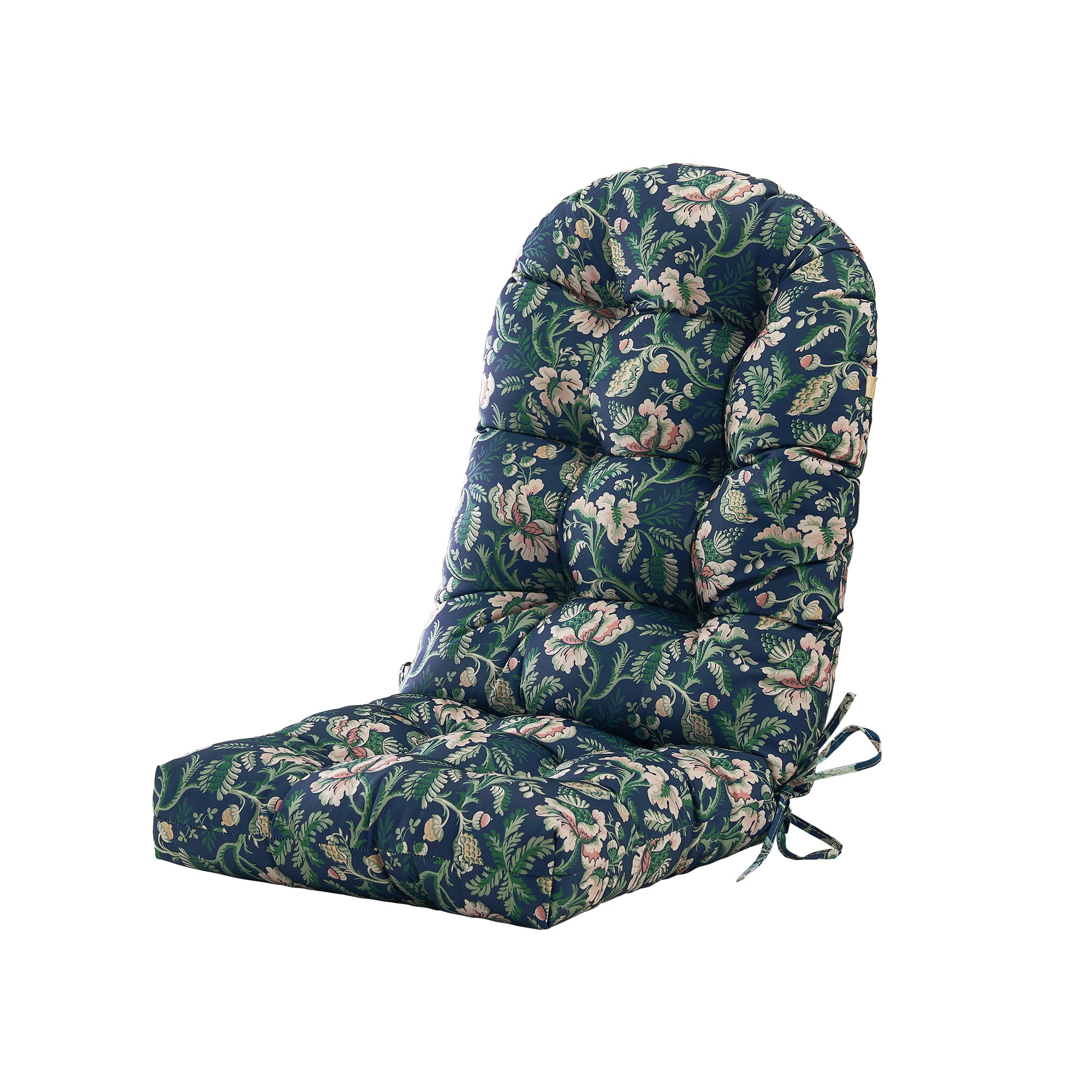 ARTPLAN Outdoor Adirondack Chair Cushion for Patio Furniture,Tufted Thick Seat & Round High Back Rocking Oudoor Colorful Cushion, 48"x21"x4" inches,Fade-Resistant,Floral