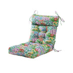 ARTPLAN Patio Chair Cushions Combined Seat and Back,Tufted Outdoor Swivel Chair Cushion with Tie,40"x20"x4"，Floral