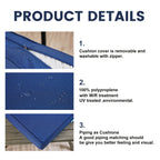 ARTPLAN Outdoor Cushions for Patio Furniture, 24x24x6" Thick Seat Cushion Set, Fade Resistant, Deep Seat Bottom and Back Cushion with Removable Cover