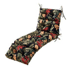 ARTPLAN Outdoor Chaise Lounge Cushion 72x22x4 inches, Floral Tufted Thick Replacement Cushion with Ties, All Weather Wicker Patio Furniture Cushion