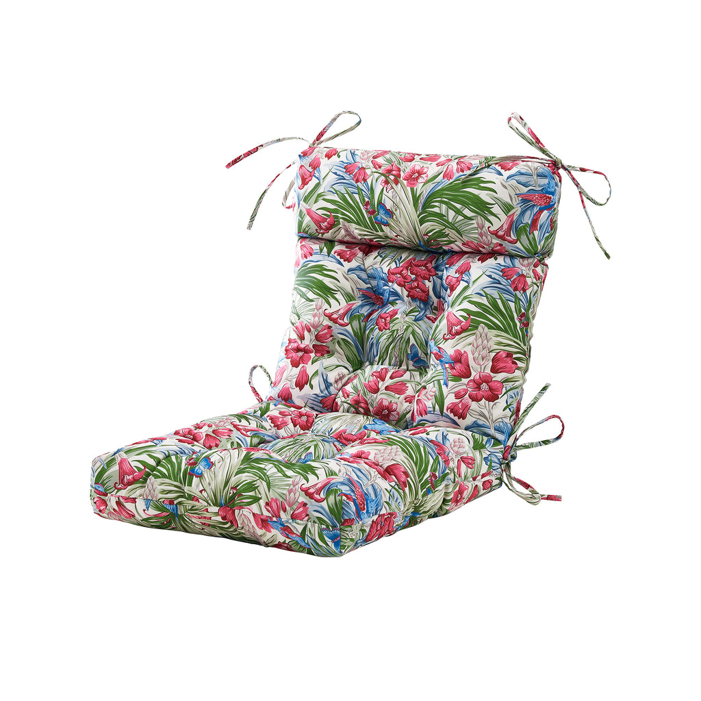 ARTPLAN Patio Chair Cushions Combined Seat and Back,Tufted Outdoor Swivel Chair Cushion with Tie,40"x20"x4"，Floral