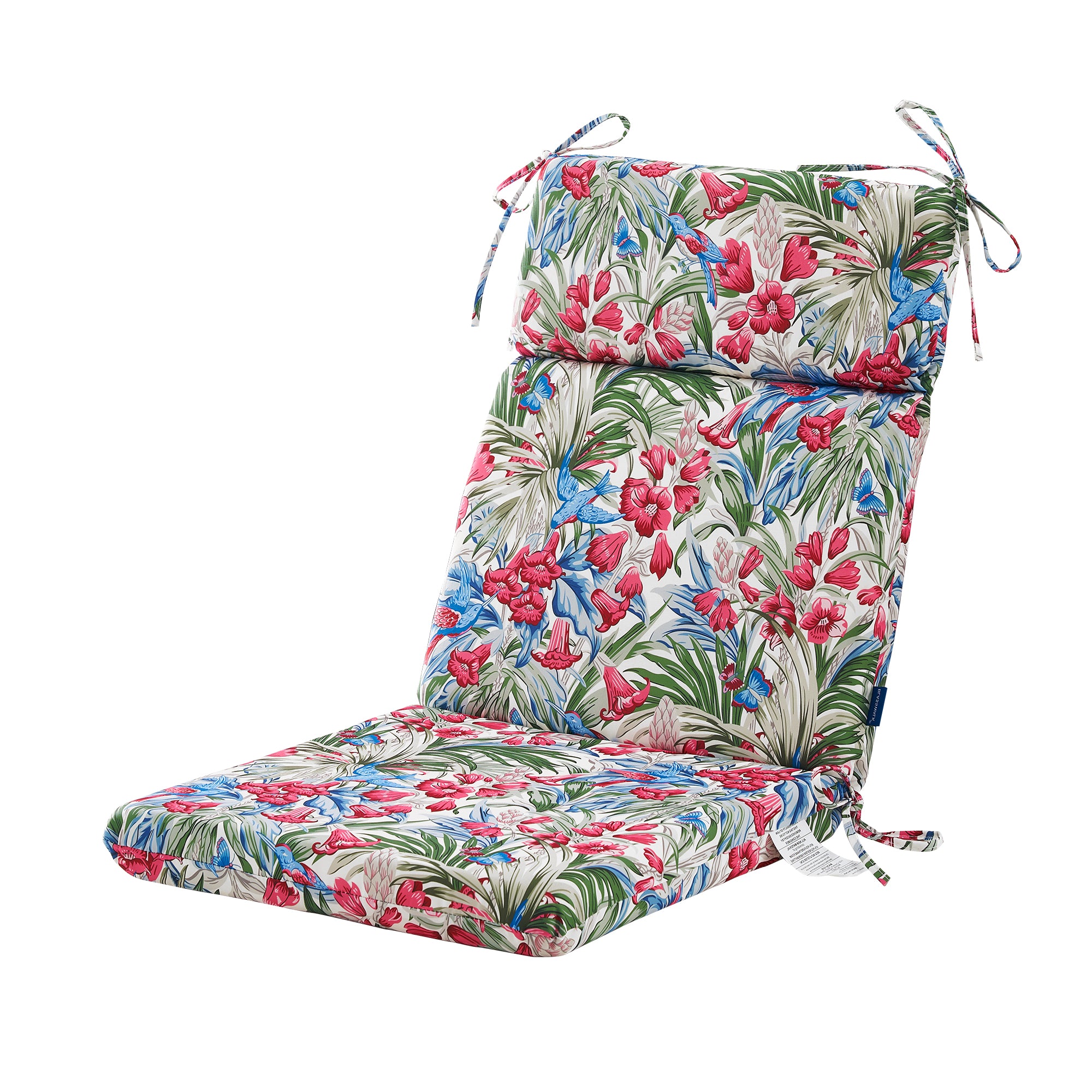 ARTPLAN Outdoor Chair Cushion,Seat & High Back Adirondack Rocking Wicker Chair Lawn Foam Cushion for Patio Furniture,45.5"x21"x3"