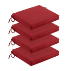 Outdoor Chair Cushions for Patio Furniture, Waterproof Outdoor Cushions, Round Corner Patio Chair Cushions Set of 4 with Ties,17"x16"x2"
