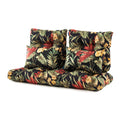 ARTPLAN Outdoor Cushions for Settee,Wicker Loveseat Cushions with Tie,Tufted Patio Cushions 2 U-Shaped Set of 5 Piece,L44xW19,Floral,