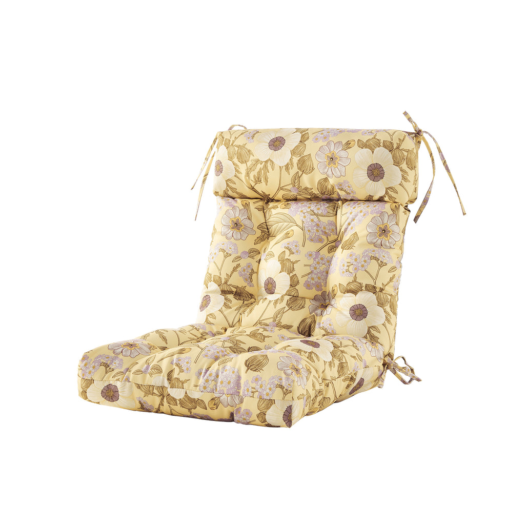 ARTPLAN Patio Chair Cushions Combined Seat and Back,Tufted Outdoor Swivel Chair Cushion with Tie,40"x20"x4"，Floral
