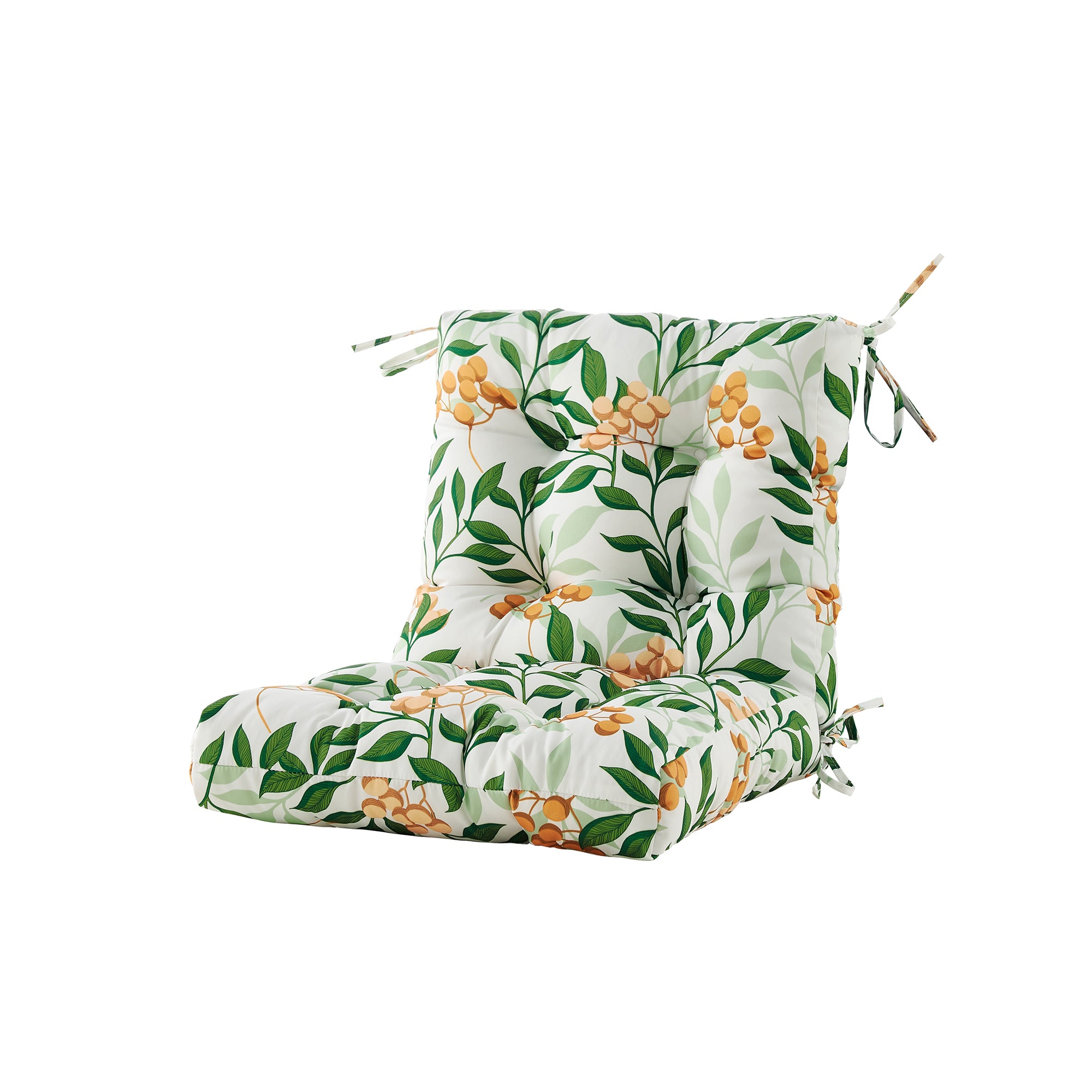 ARTPLAN Patio Chair Cushions Combined Seat and Back,Tufted Outdoor Swivel Chair Cushion with Tie,40"x20"x4",Floral