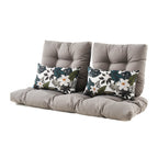 ARTPLAN Outdoor Cushions for Settee,Wicker Loveseat Cushions with Tie,Tufted Patio Cushions 2 U-Shaped Set of 5 Piece,L44xW19,Floral,
