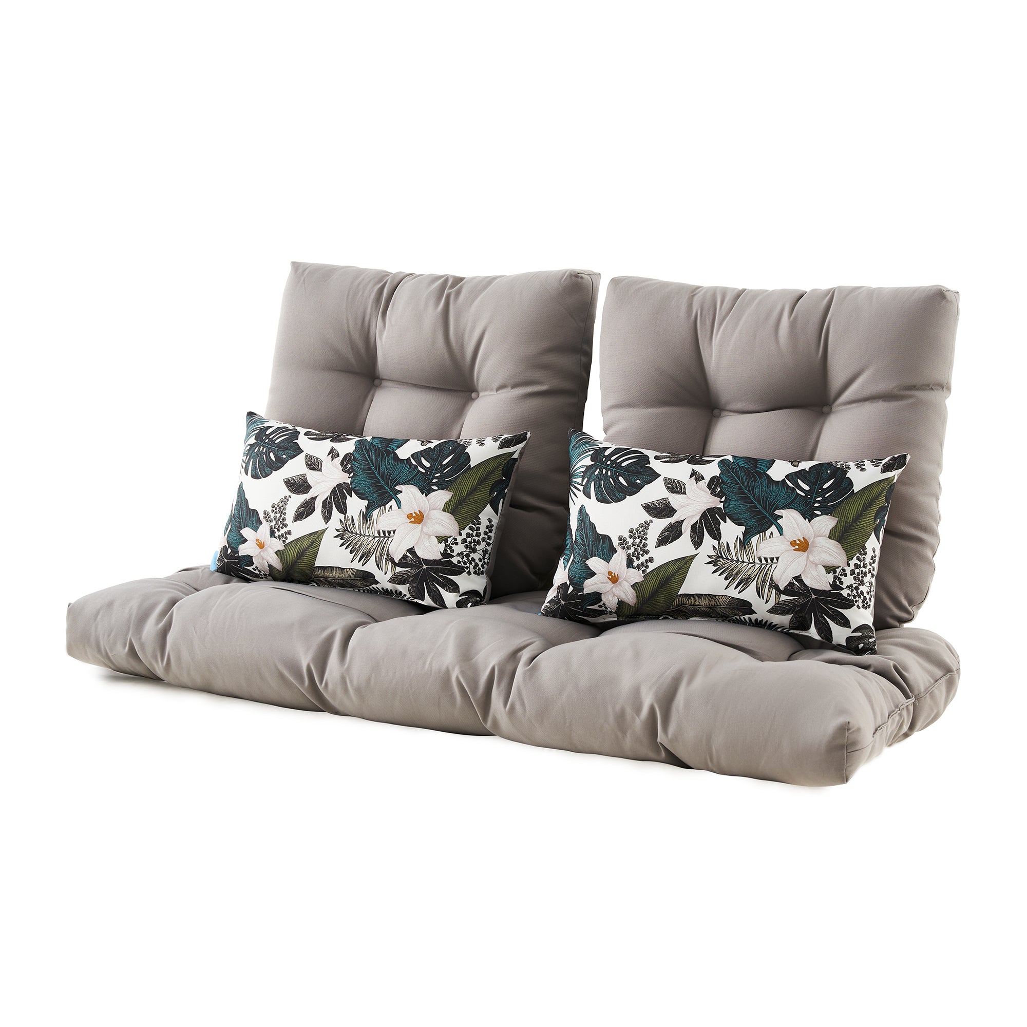ARTPLAN All Weather Chair Outdoor Cushions Settee Loveseat Bench Cushions Set of 5 Wicker Tufted Pillow for Patio Outdoor Furniture