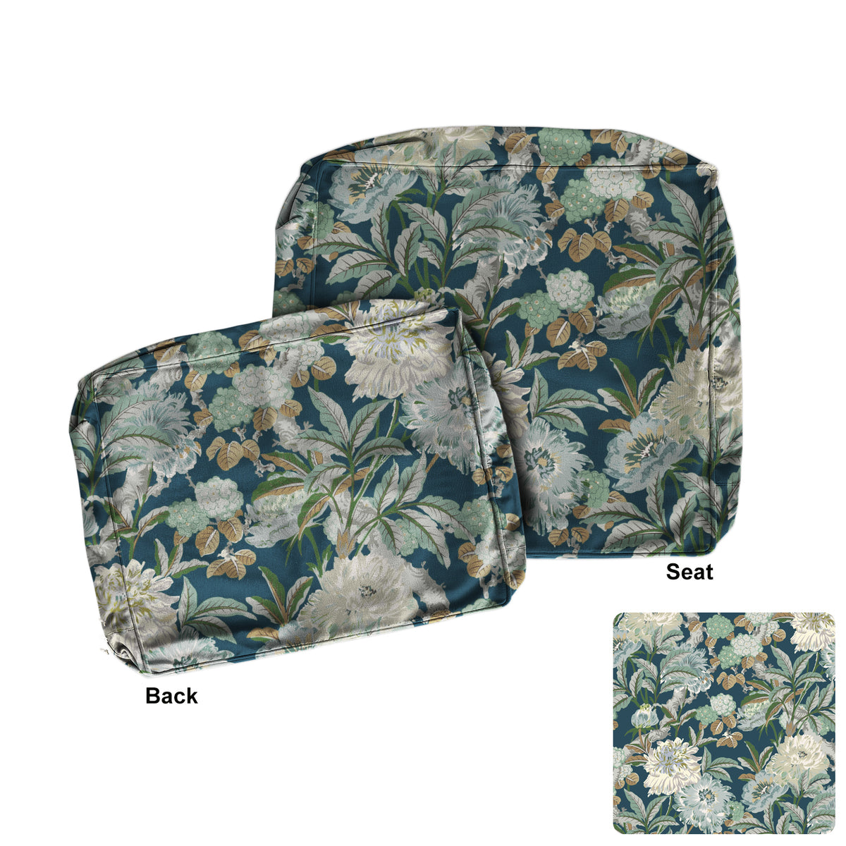 ARTPLAN Outdoor Deep Seat Slipcovers，Set of 2 24x24x6" 18x24 Olefin,Square Outdoor Cushion Cover, for Patio Funiture
