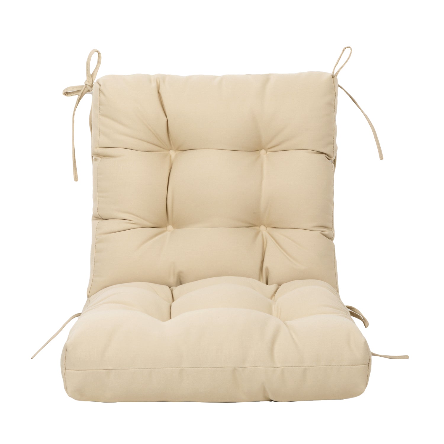 Artplan Outdoor Cushions Wicker Tufted Pillow with Back for Outdoor Furniture, Rocking Chair Cushion Premium Tufted Pads Set of Upper and Lower with Ties