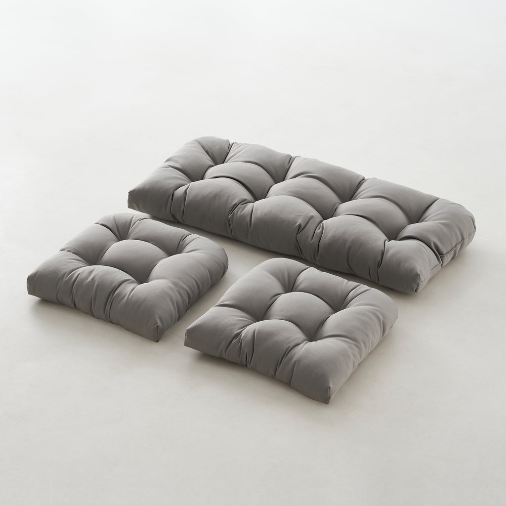 ARTPLAN Outdoor Chair Cushions,3 Piece Loveseat Outdoor Cushions Set,Tufted/Wicker Patio Cushion for Patio Furniture All Weather,44"x19"x5"