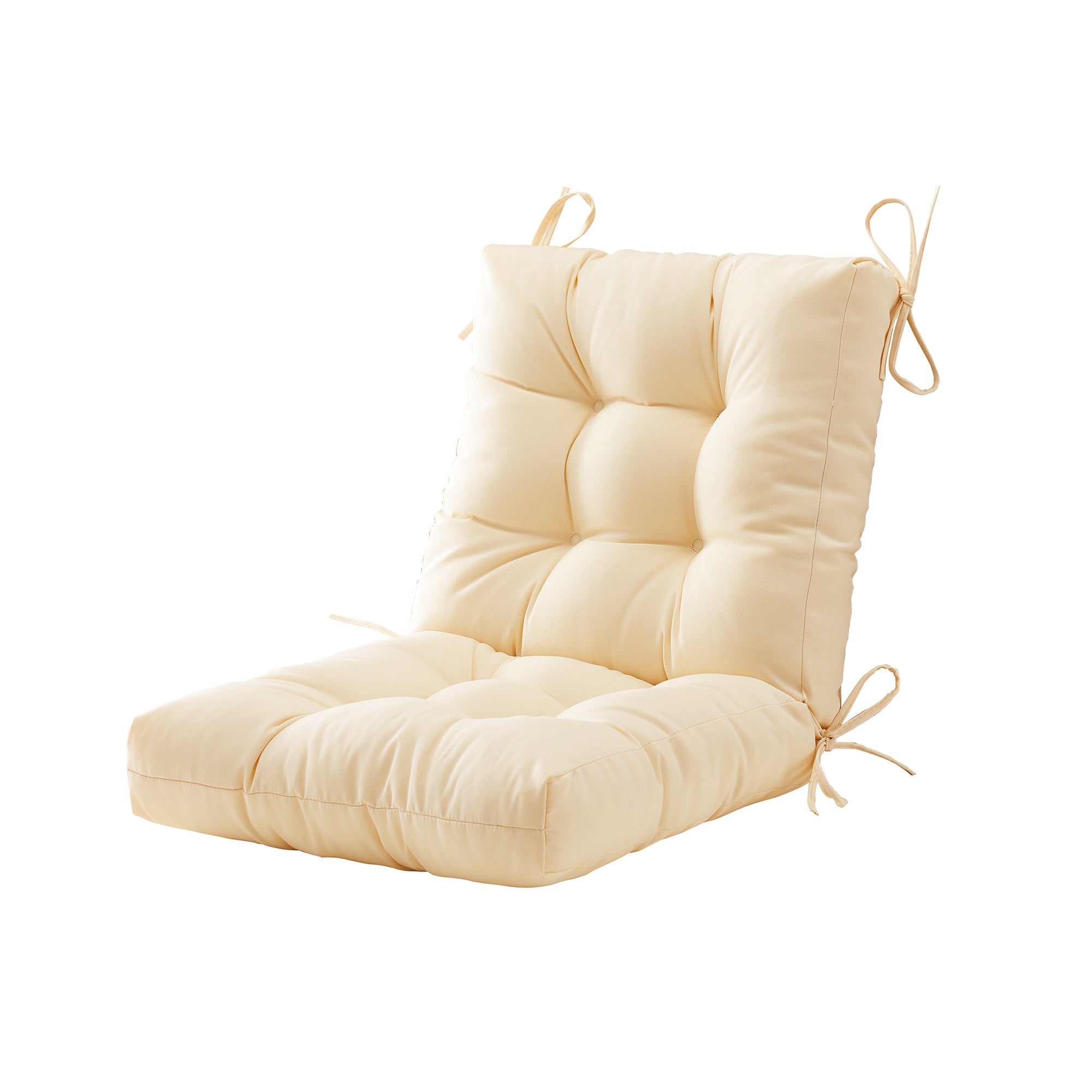 ARTPLAN Outdoor Chair Cushions,40"x20"x4",Low BackTufted Thick Outdoor Wicker Lawn Seat Cushion with Ties for Patio Furniture