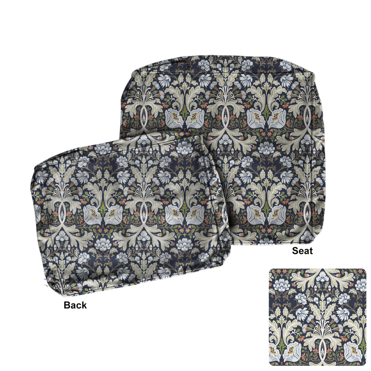ARTPLAN Outdoor Deep Seat Slipcovers，Set of 2 24x24x6" 18x24 Olefin,Square Outdoor Cushion Cover, for Patio Funiture
