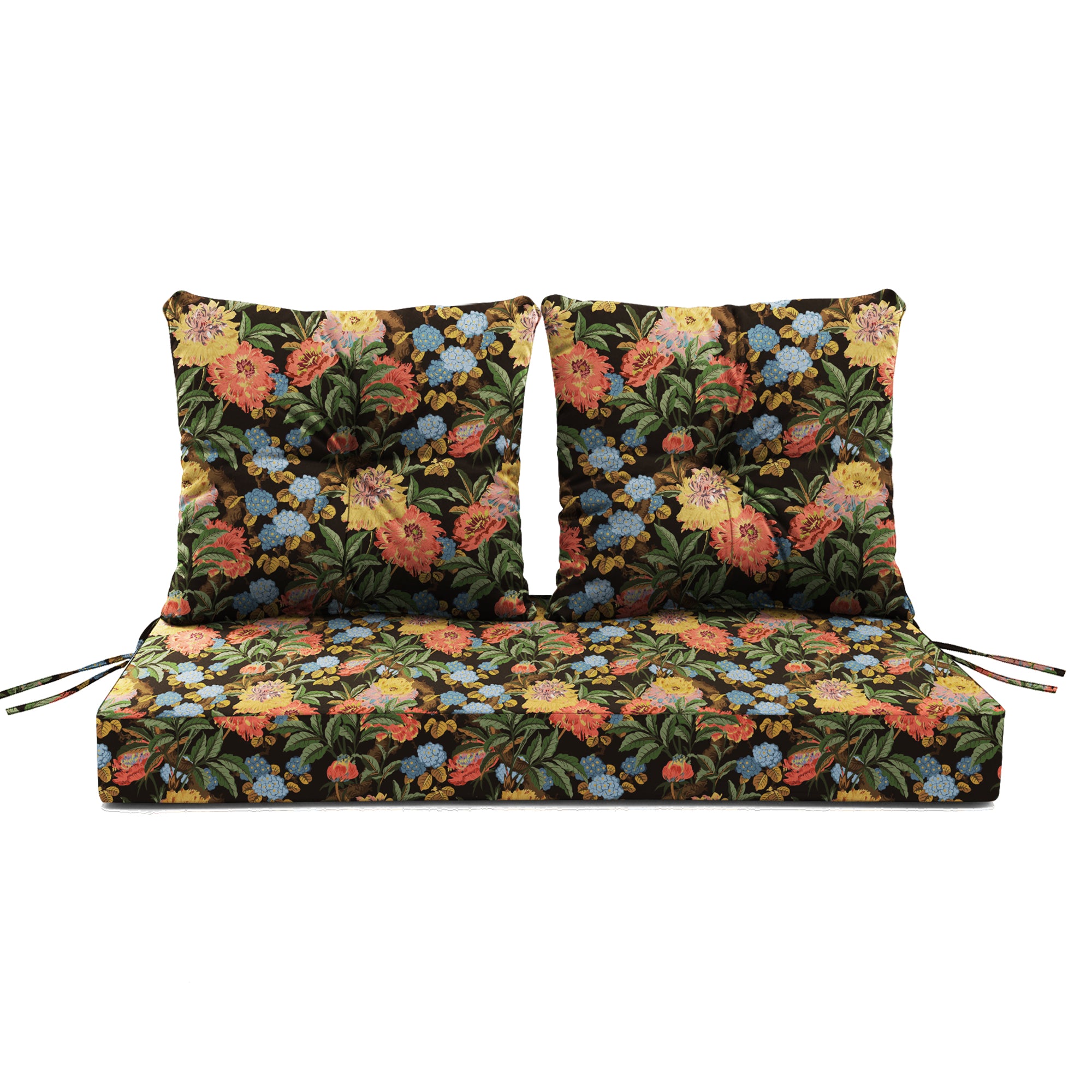 ARTPLAN Outdoor Loveseat Deep Seat Cushion Set, 46"x24"x4" Water Repellent Fade-Resistant Patio Cushions, Solution-Dyed Fabric with Removable Zipper Cover, High-Density Foam for Bench, Swing & Patio Furniture