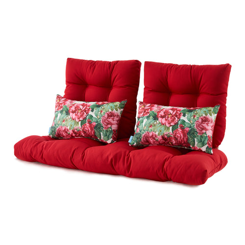 ARTPLAN All Weather Chair Outdoor Cushions Settee Loveseat Bench Cushions Set of 5 Wicker Tufted Pillow for Patio Outdoor Furniture