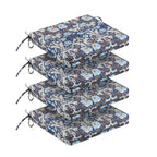 Outdoor Chair Cushions for Patio Furniture, Waterproof Outdoor Cushions, Round Corner Patio Chair Cushions Set of 4 with Ties,17"x16"x2"
