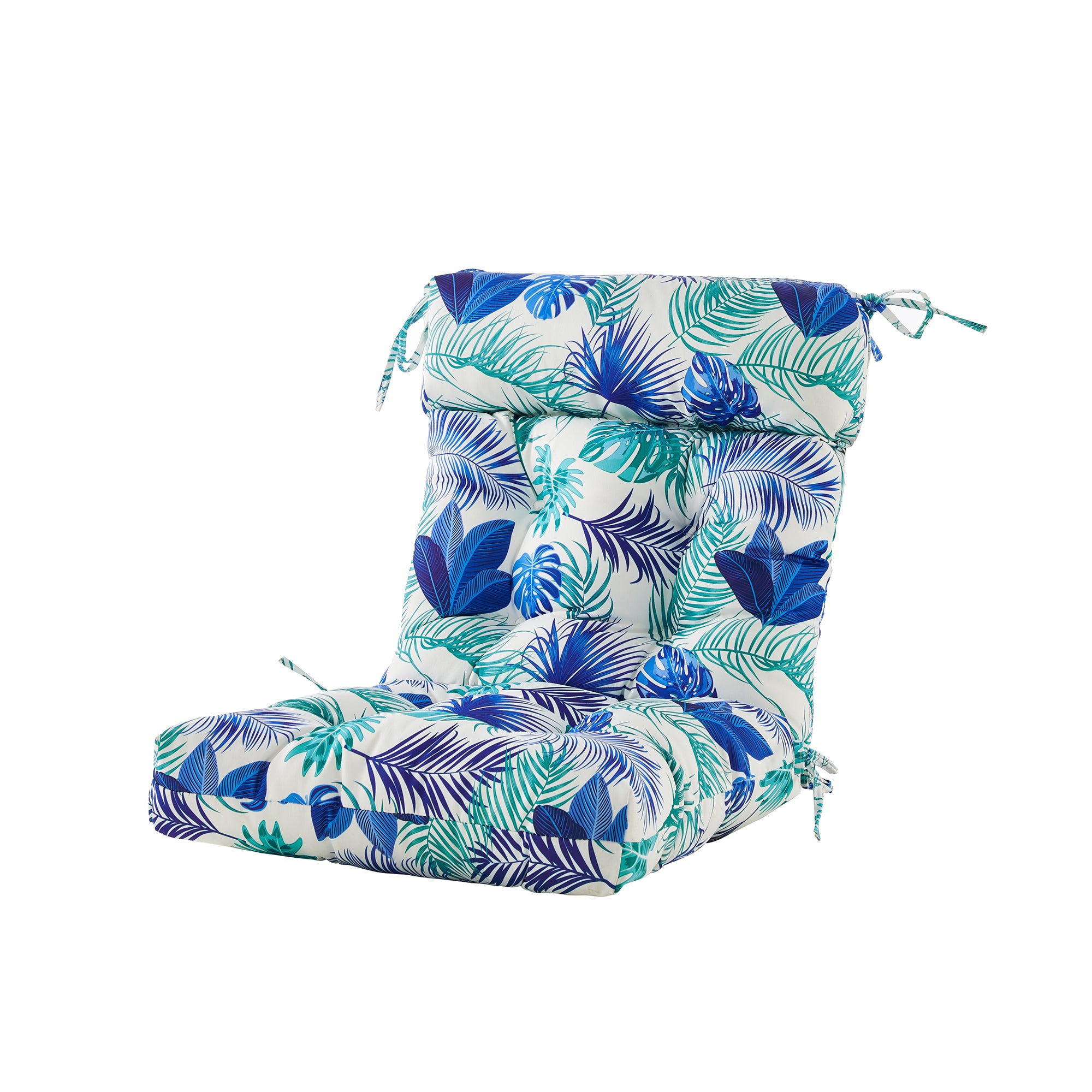 ARTPLAN Patio Chair Cushions Combined Seat and Back,Tufted Outdoor Swivel Chair Cushion with Tie,40"x20"x4"，Floral