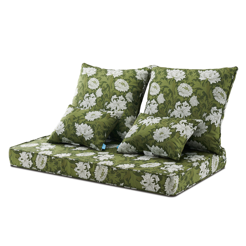 ARTPLAN Patio Bench Cushions Set of 5, Outdoor Sofa Cushions | All-Weather Fabric | Lumbar Support Pillows | Waterproof & Fade-Resistant for Sectionals