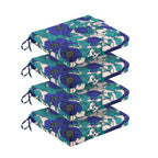 Outdoor Chair Cushions for Patio Furniture, Waterproof Outdoor Cushions, Round Corner Patio Chair Cushions Set of 4 with Ties,17"x16"x2"