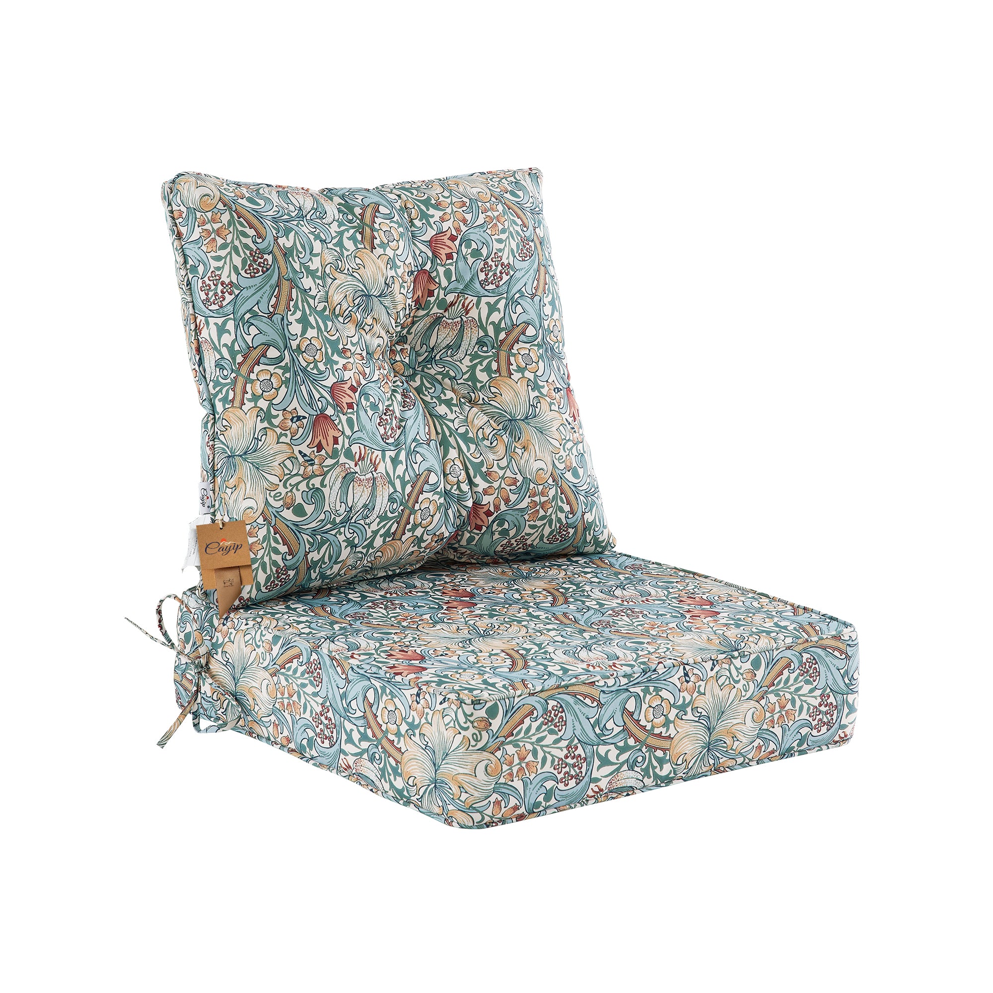 Deep Seat Pillow and High Back Chair Cushions Outdoor Water Repellent Replacement Patio Seating Cushions,Seat 24"x24"x6",Back 22"x24"x6"