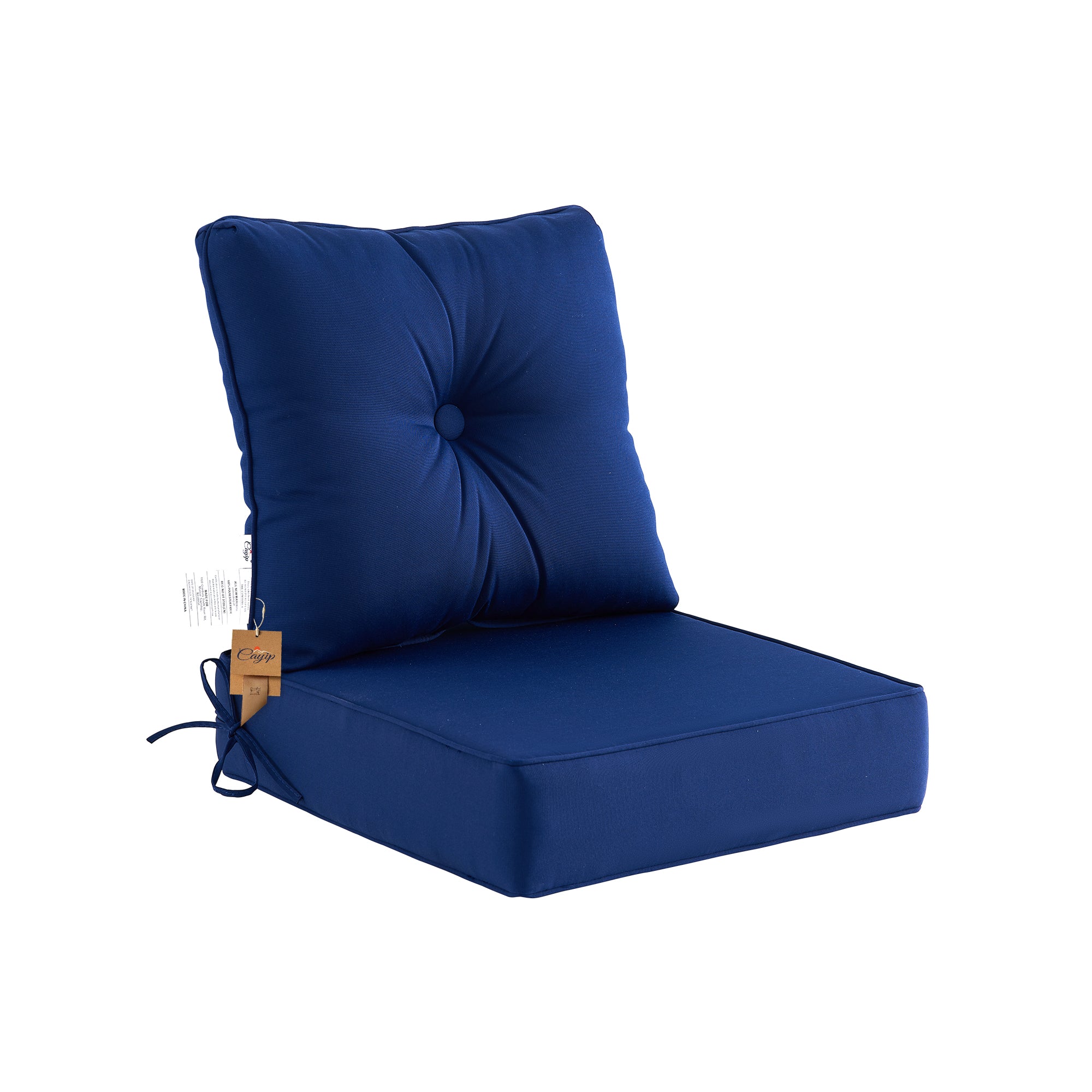 Deep Seat Pillow and High Back Chair Cushions Outdoor Water Repellent Replacement Patio Seating Cushions,Seat 24"x24"x6",Back 22"x24"x6"