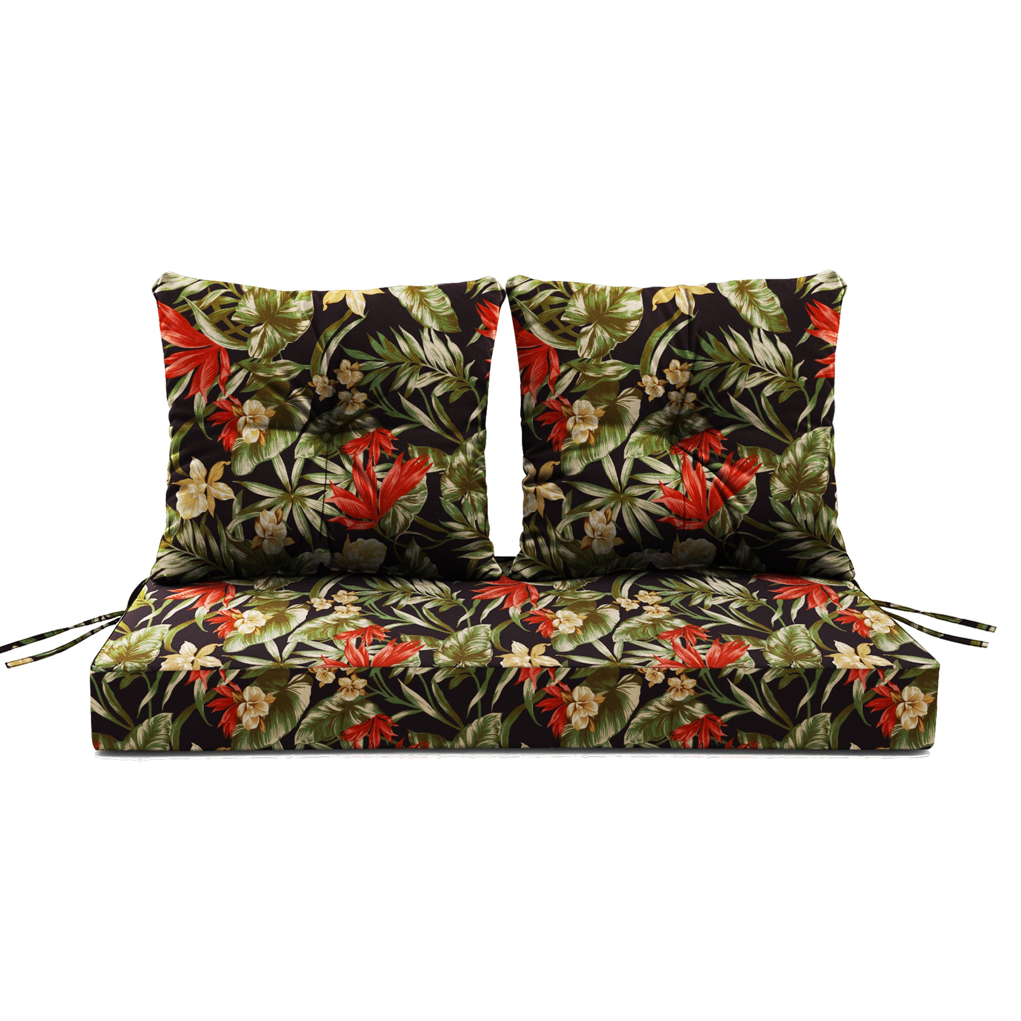 ARTPLAN Outdoor Loveseat Deep Seat Cushion Set, 46"x24"x4" Water Repellent Fade-Resistant Patio Cushions, Solution-Dyed Fabric with Removable Zipper Cover, High-Density Foam for Bench, Swing & Patio Furniture