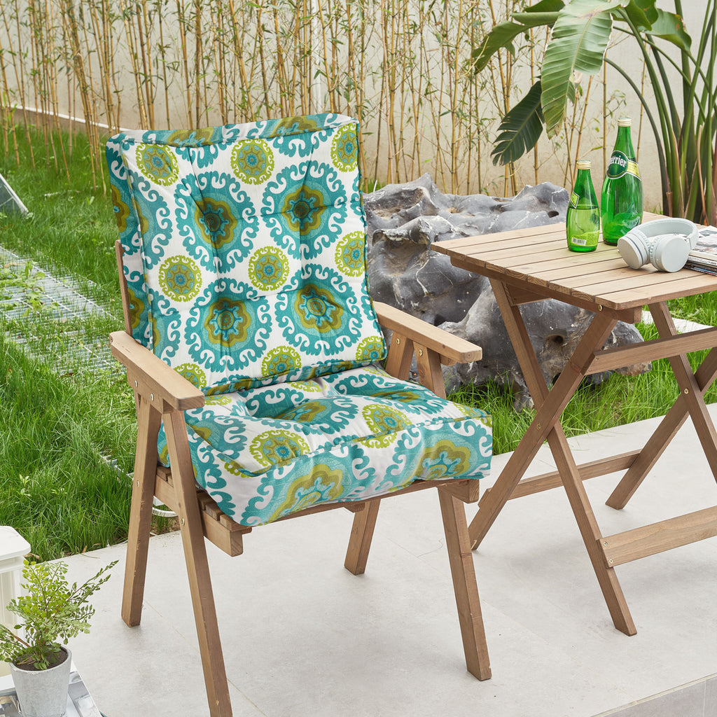 ARTPLAN Outdoor Seat Cushions,Pack of 2 Tufted  Patio Chair Pads 19x19x5 Inches Square Foam for Dining Chair