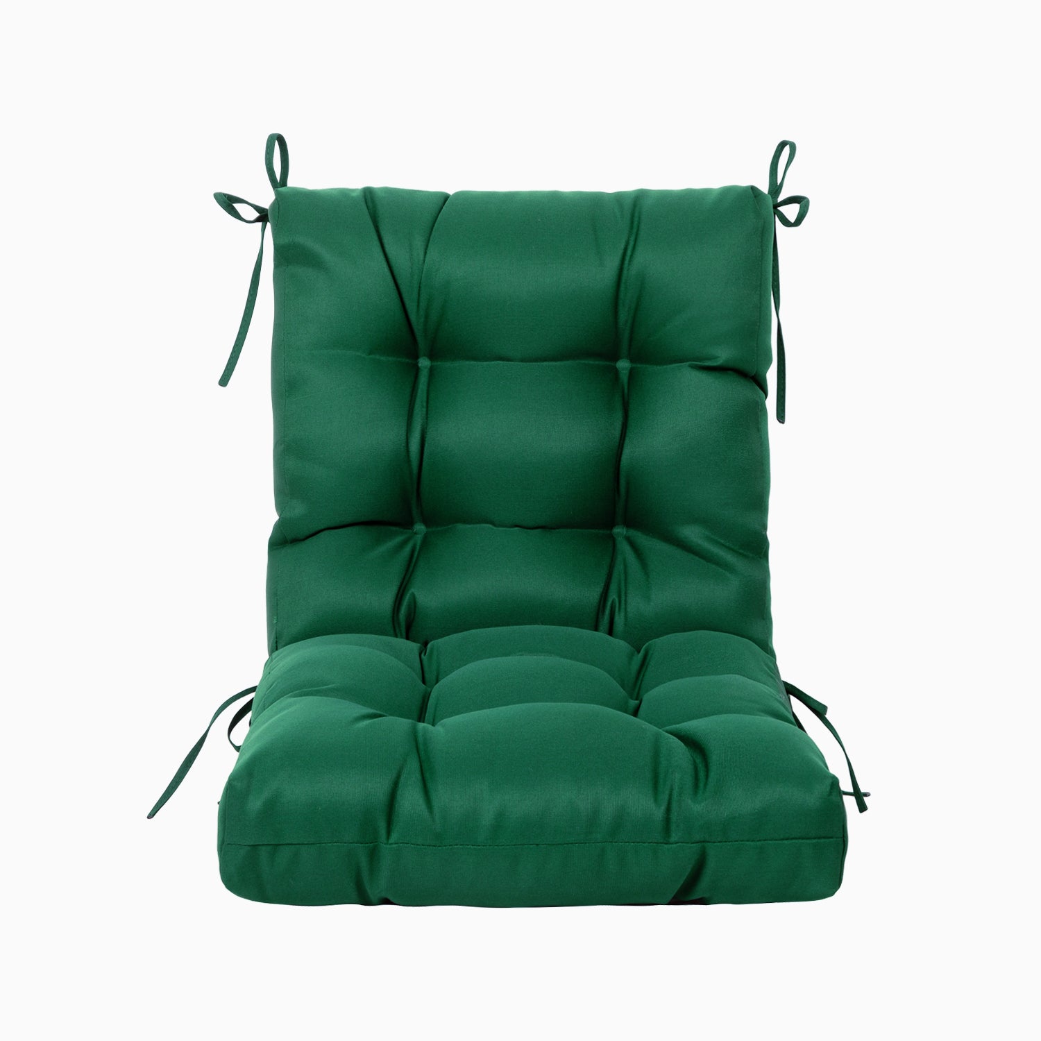 Artplan Outdoor Cushions Wicker Tufted Pillow with Back for Outdoor Furniture, Rocking Chair Cushion Premium Tufted Pads Set of Upper and Lower with Ties