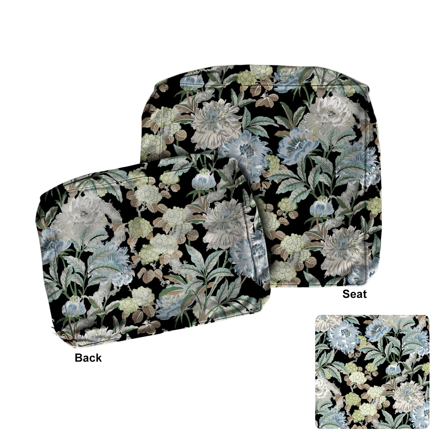 ARTPLAN Outdoor Deep Seat Slipcovers，Set of 2 24x24x6" 18x24 Olefin,Square Outdoor Cushion Cover, for Patio Funiture