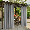 Waterproof Outdoor Curtains for Patio, Premium Thick Sunproof 90% Blackout Curtains with Rustproof Grommets for Porch, Pergola, Cabana, 2-Pack Set
