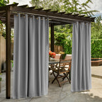 Waterproof Outdoor Curtains for Patio, Premium Thick Sunproof 90% Blackout Curtains with Rustproof Grommets for Porch, Pergola, Cabana, 2-Pack Set