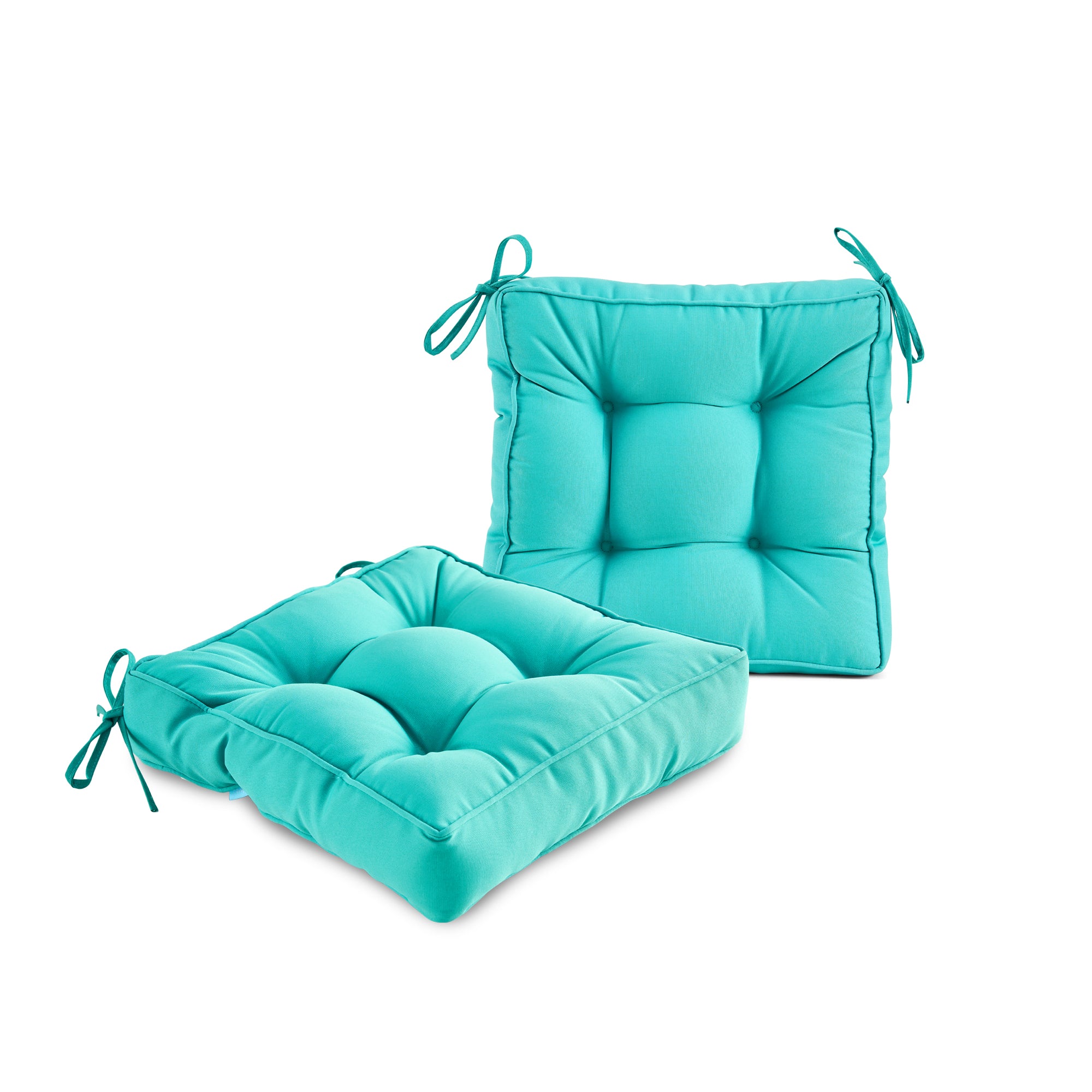 ARTPLAN Outdoor Seat Cushions,Pack of 2 Tufted  Patio Chair Pads 19x19x5 Inches Square Foam for Dining Chair