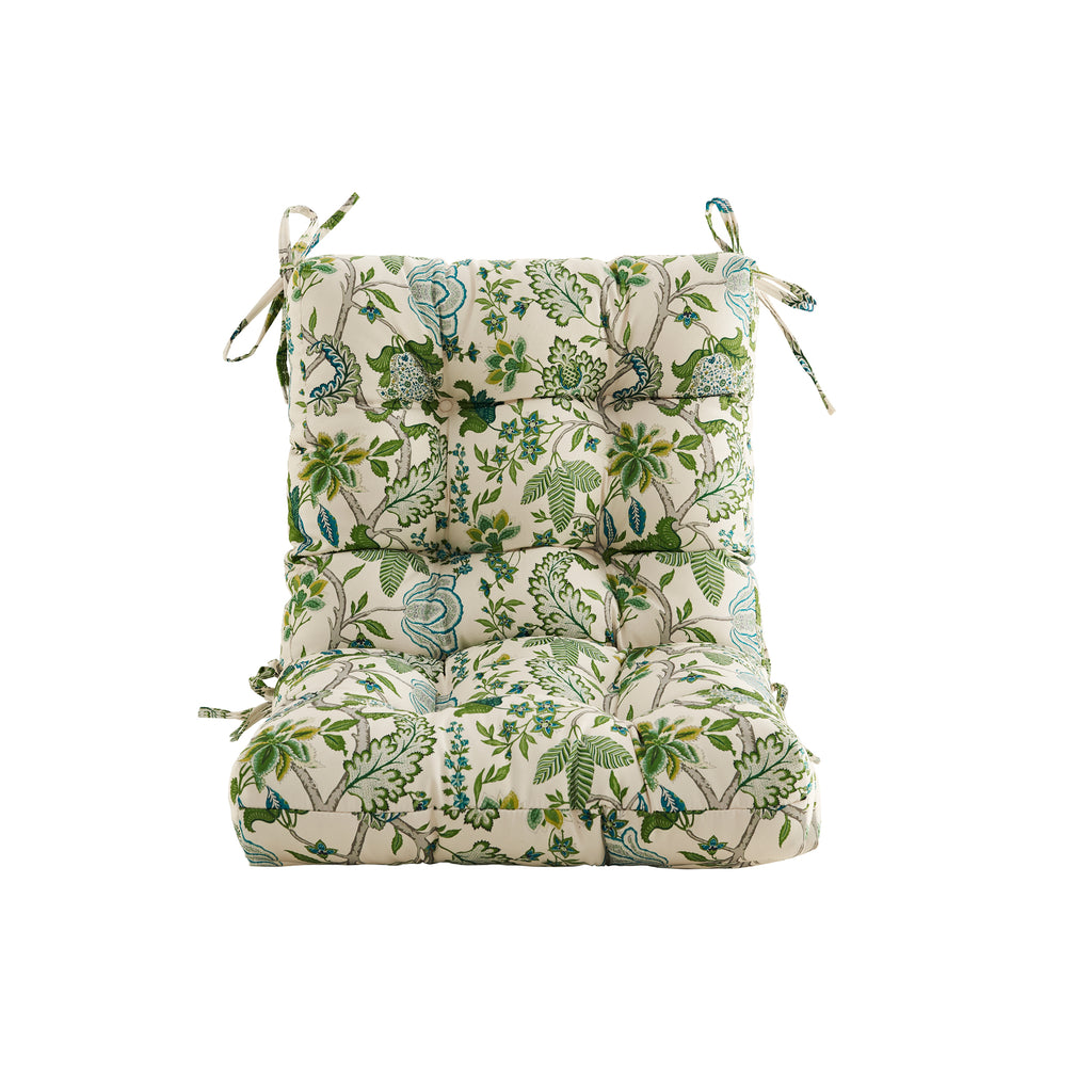 ARTPLAN Patio Chair Cushions Combined Seat and Back,Tufted Outdoor Swivel Chair Cushion with Tie,40"x20"x4",Floral