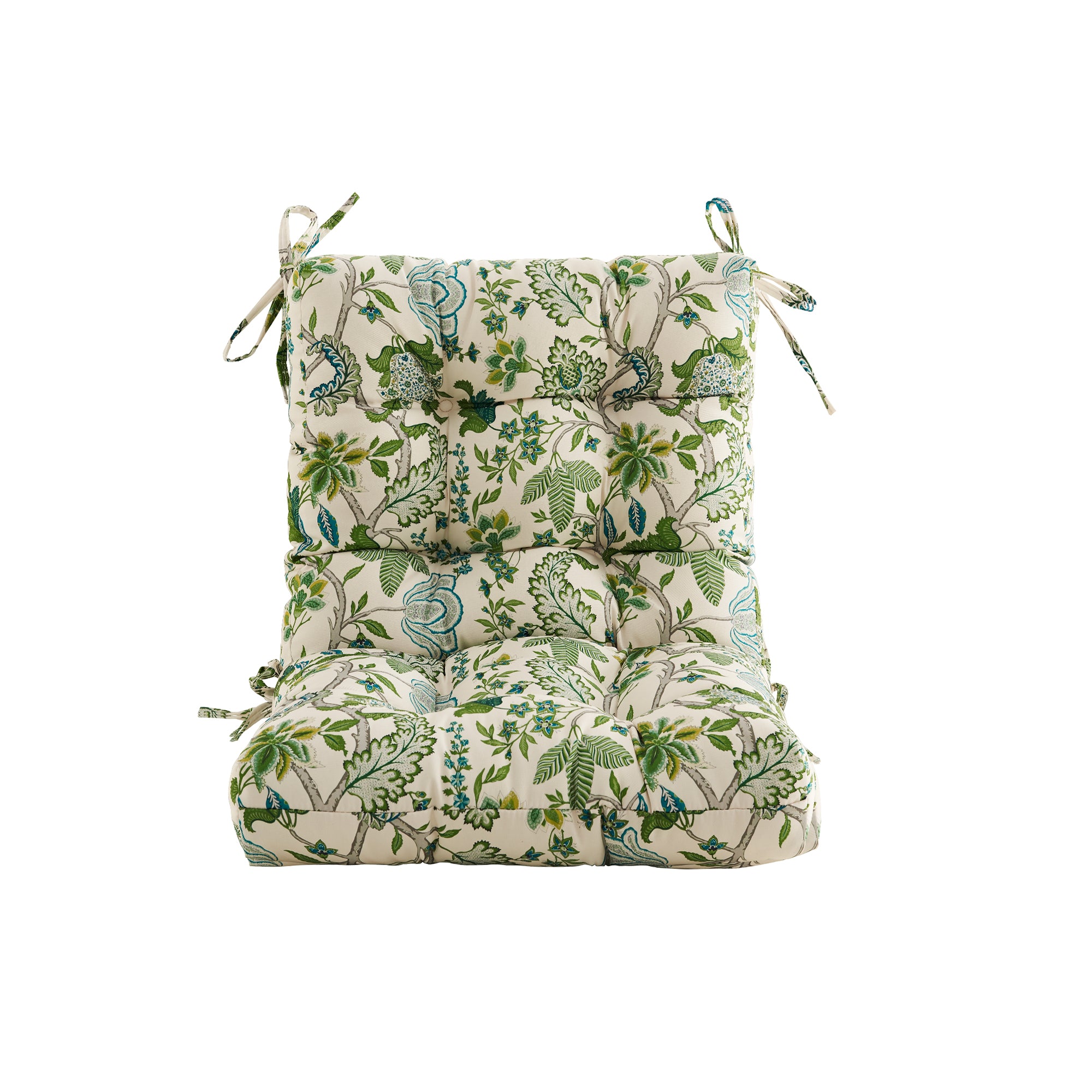 ARTPLAN Patio Chair Cushions Combined Seat and Back,Tufted Outdoor Swivel Chair Cushion with Tie,40"x20"x4",Floral