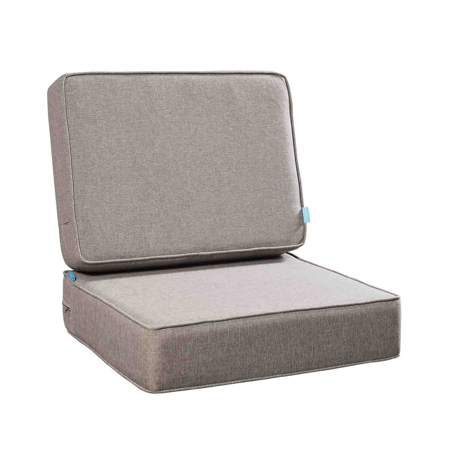 ARTPLAN Outdoor Cushions for Patio Furniture, 24x24x6" Thick Seat Cushion Set, Fade Resistant, Deep Seat Bottom and Back Cushion with Removable Cover