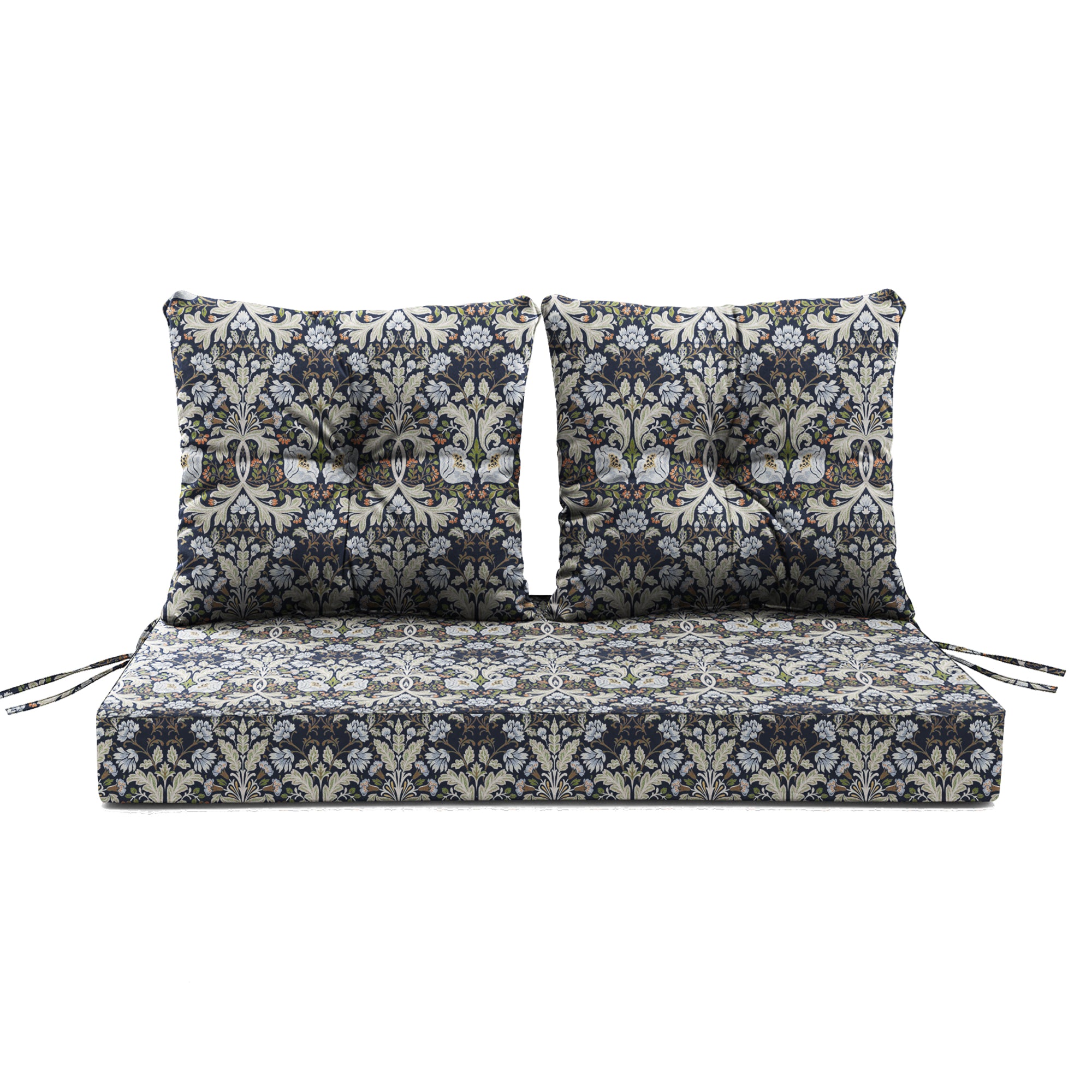 ARTPLAN Outdoor Loveseat Deep Seat Cushion Set, 46"x24"x4" Water Repellent Fade-Resistant Patio Cushions, Solution-Dyed Fabric with Removable Zipper Cover, High-Density Foam for Bench, Swing & Patio Furniture