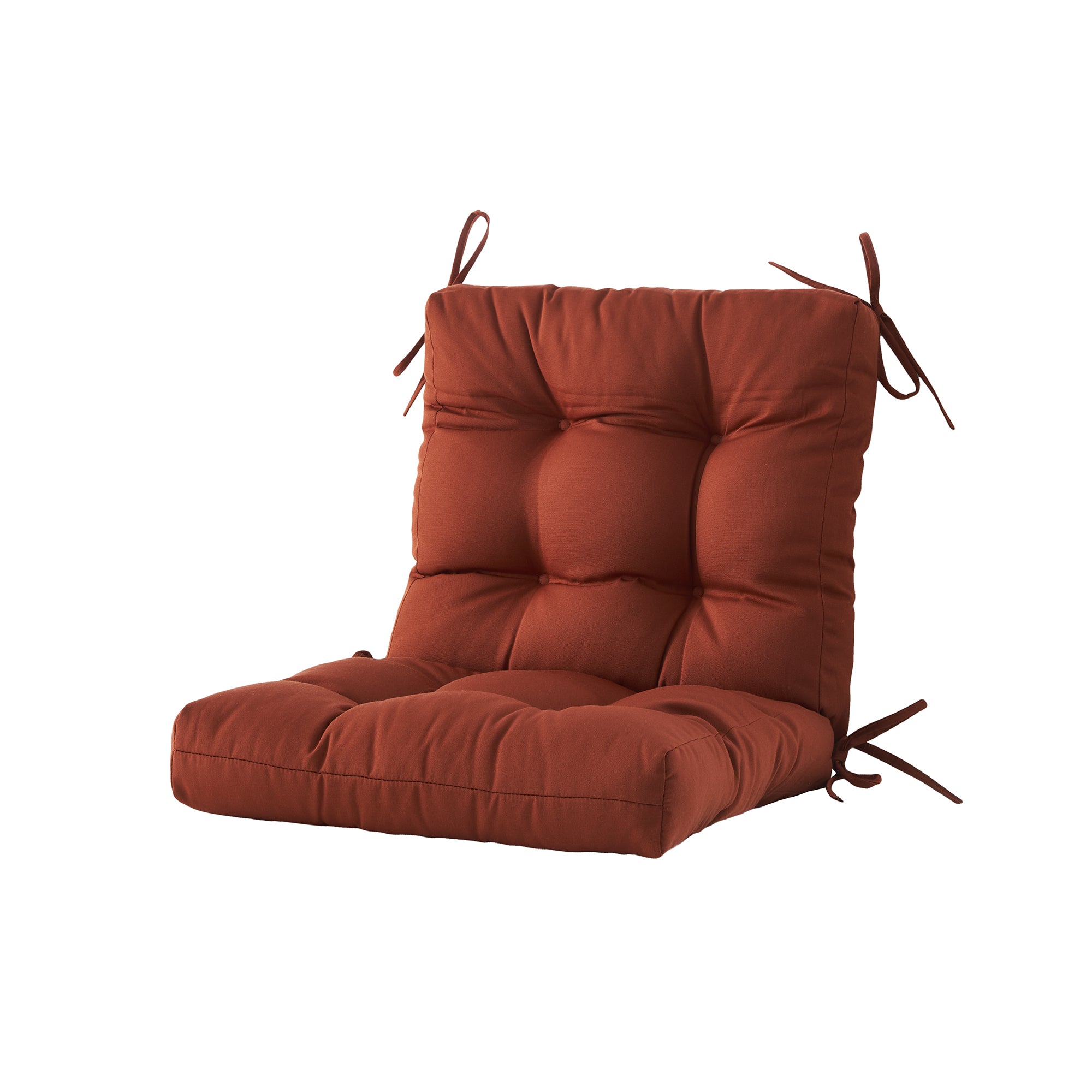 ARTPLAN Outdoor Chair Cushions,40"x20"x4",Low BackTufted Thick Outdoor Wicker Lawn Seat Cushion with Ties for Patio Furniture